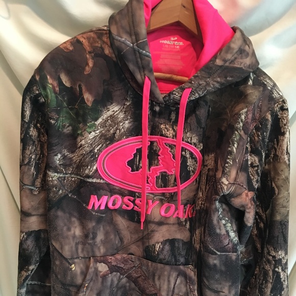Mossy Oak Fleece Hoodie Hot Pink Camo - Picture 1 of 3